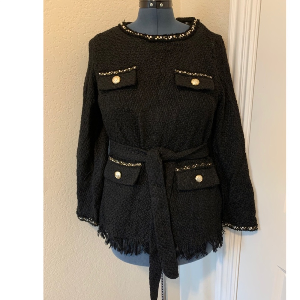 Black woven sweater